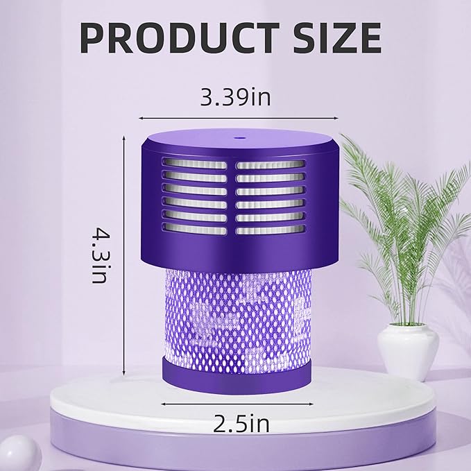 Vacuum Filter Replacement for Dyson Cyclone V10 Series,V10 Animal,SV12,V10 Absolute,V10 Total Clean Cordless Stick Part no.969082-01 (3 Park) by APPLIANCEMATES