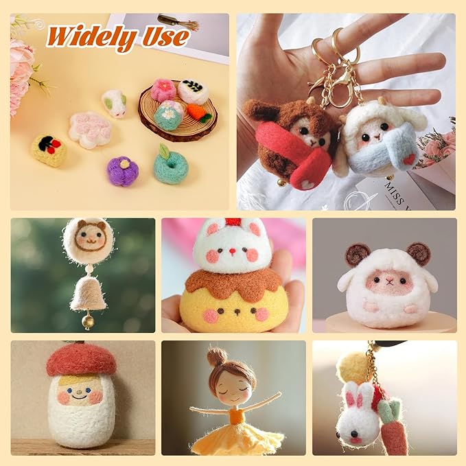 Catopia Needle Felting Kit,Wool Roving 20 Colors Set,Tools for Felted Animal Needle Felting Supplies,Needle Wool Felting Tools Kit