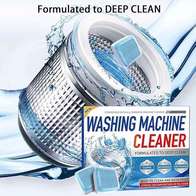 Washing Machine Cleaner Tablets, 24 Pack, 12 Month Supply, Pet-Safe Formula, HE Compatible for Top & Front Load Washers, Septic Safe
