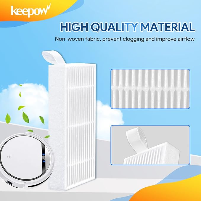 KEEPOW 10 Pack HEPA Filters Replacement Compatible with ILIFE V3s V3s pro V5 V5s V5s Pro V5s Pro 2 V5s Plus Robot Vacuum Cleaner
