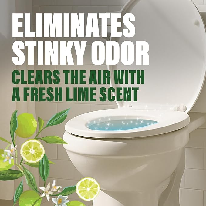 Green Gobbler Stink Buster Toilet Deodorizer & Cleaner For After You Go – Fresh Lime Scent, Bleach-Free, Enzyme Enhanced, Safe for Toilet, Pipes & Septic, Eliminates Odors & Residue, 15+ Uses