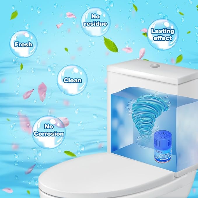 Toilet Bowl Cleaners 2 Bottles | Automatic Long-Lasting Blue Toilet Cleaner Tablets, Septic Safe Toilet Bowl Tablets in Bottles | Larger capacity | Prevent Stain Buil（2800 Flushes Each）