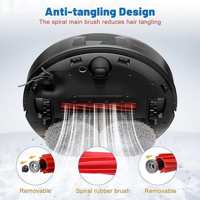 QV35A Replacement Parts for Roborock QV 35A/ QV 35S Robot Vacuum Accessories Kit with 1 Roller Brushes, 4 Mop Pads, 4 Dust Bags, 4 Filters, 4 Side Brushes,1 Cleaning Brush,1 Screwdriver -19Pack