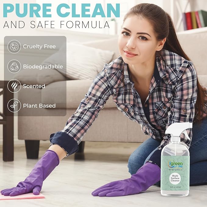 Multi-surface All Purpose Cleaner Tablets, Water Soluble,12 Pack Water Soluble Pods for Kitchen, Bathroom, Home Surfaces (12 Water Soluble Pack, Lemongrass)