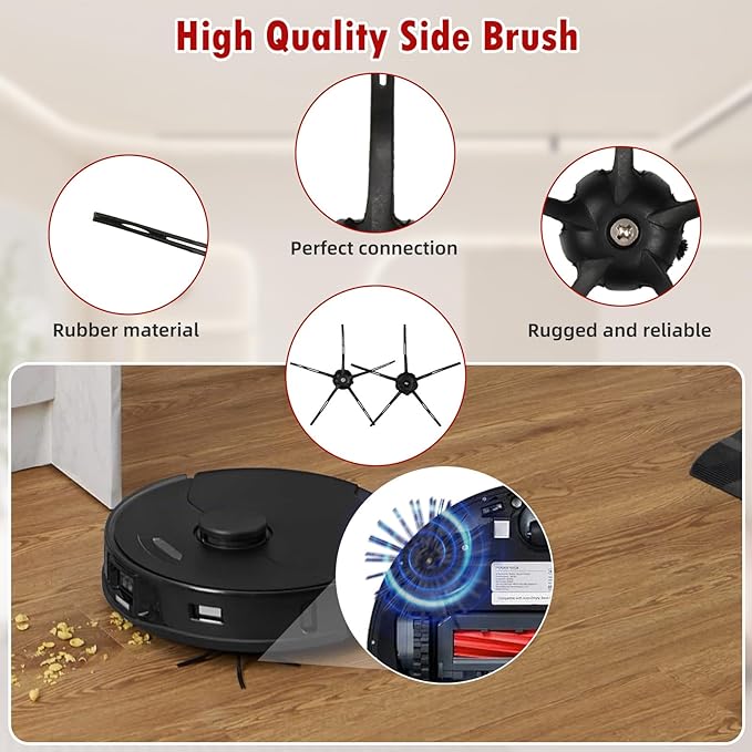 24 Pack Replacement Accessories for Roborock S7 MaxV Ultra / S7 Pro Ultra Robot Vacuum Cleaner, 1 Main Brush, 1 Self-Cleaning Brush, 4 HEPA Filters, 4 Mop Pads, 6 Side Brushes, 6 Dust Bags, 2 Tools