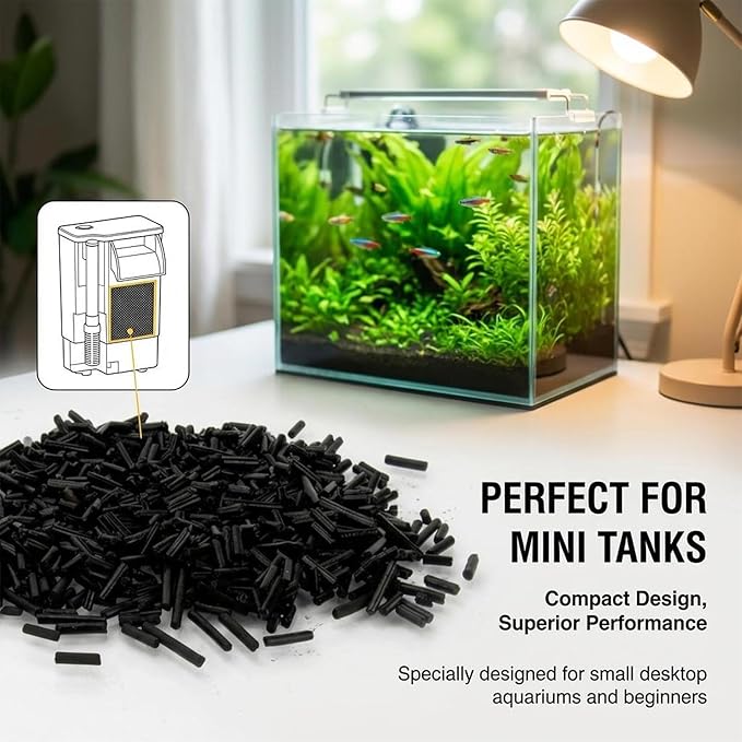 Sukh Activated Carbon Pellets - Activated Charcoal Bulk Carbon for Aquarium Charcoal Pellets for Waterbox Aquariums Pond Fish Tank (2.7, Pounds)
