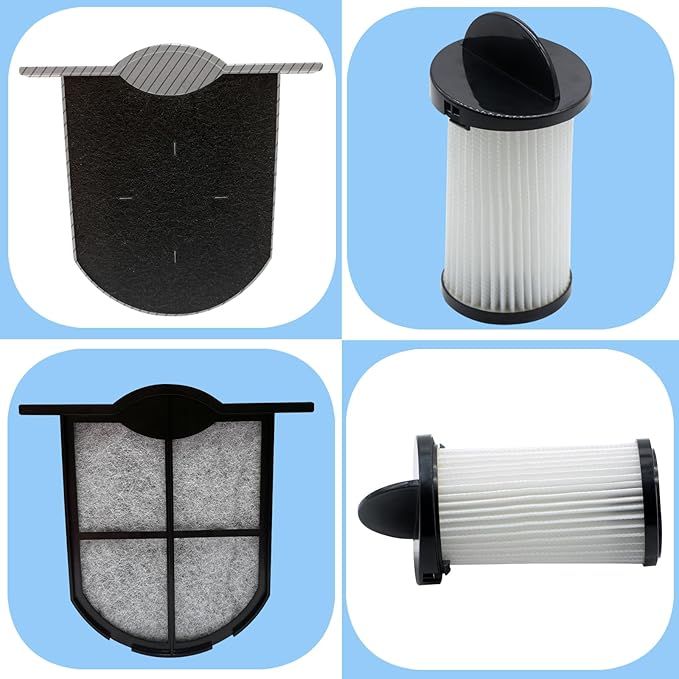 Vacuum Filter for Eye-Vac Series, 1 Pack Pre-Motor & 2 Pack Exhaust Filters, Compatible with Part # EV-PMF & EV-EF