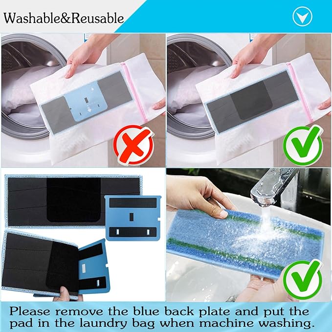 8 Pack Upgraded M6 Wet Mopping Pads for iRobot Braava Jet M6 Series (6110) (6012) (6112) (6113) Ultimate Robot Mops, New Sticky Design, Detachable, Washable and Reusable M6 Pads Accessories Parts