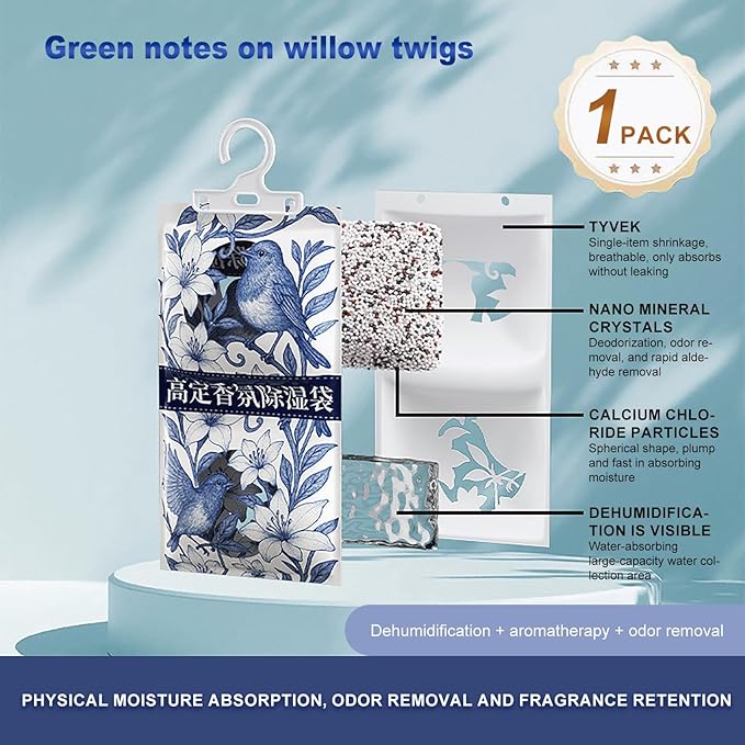 Moisture Absorber Bags for Closet, 230ml, 10/20 Pack, Hanging Dehumidification Bag for Bathroom and Basement (Ordinary, Deodorize)