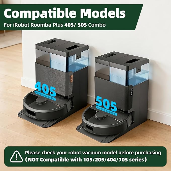LOVECO 4 Pcs Replacement Mop Pads Compatible with iRobot Roomba Plus 405 Combo / 505 Combo Robot Vacuum Cleaner, Reusable & Washable Microfiber Mop Cloth Refill