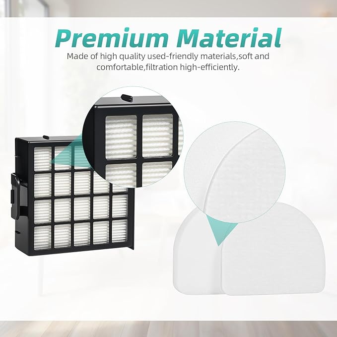 AZ4002 AZ4000 AZ4000C Filter Replacement Parts for Shark Power Detect Pro Max Upright Vacuum Cleaner -2 HEPA Filters 4 Foam & Felt Filters 1 Cleaning Brush