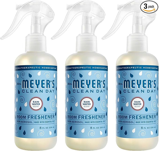 MRS. MEYER'S CLEAN DAY Room Spray, Rain Water Scent, 8 Fl Oz Bottle - 3 Pack