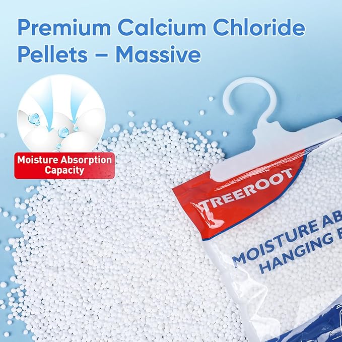 18 Pack Moisture Absorbers for Closet, 16OZ Hanging Closet Dehumidifier Bags, Hanging Humidity Absorber in Wardrobes, Kitchens and Bathrooms, Fragrance Free Portable Moisture bags