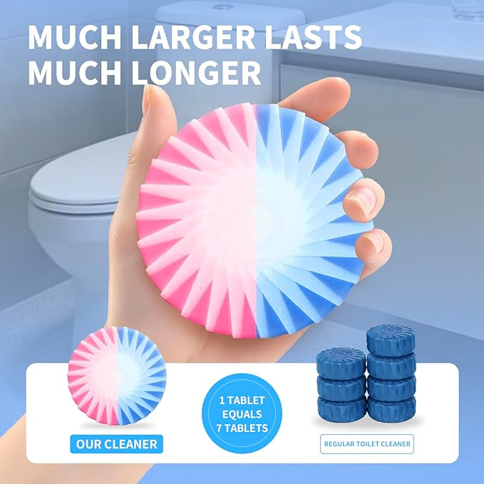 Toilet Cleaning Block, Automatic Cleaning Tablet, White Peach Scent, Biodegradable, 5 Count, 150g Each