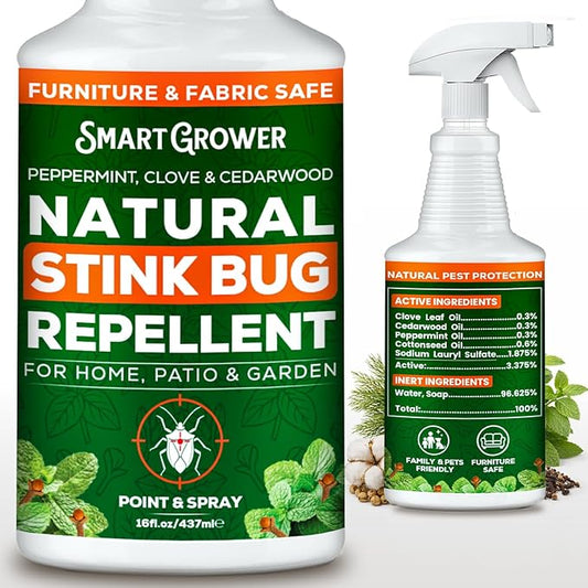 Natural Stink Bug Spray & Repellent for Indoor & Outdoor Use – Plant-Based Stink Bug Eliminator with Essential Oils, Stain-Free on Fabric, Pet & Family Friendly, 16 oz Ready-to-Use