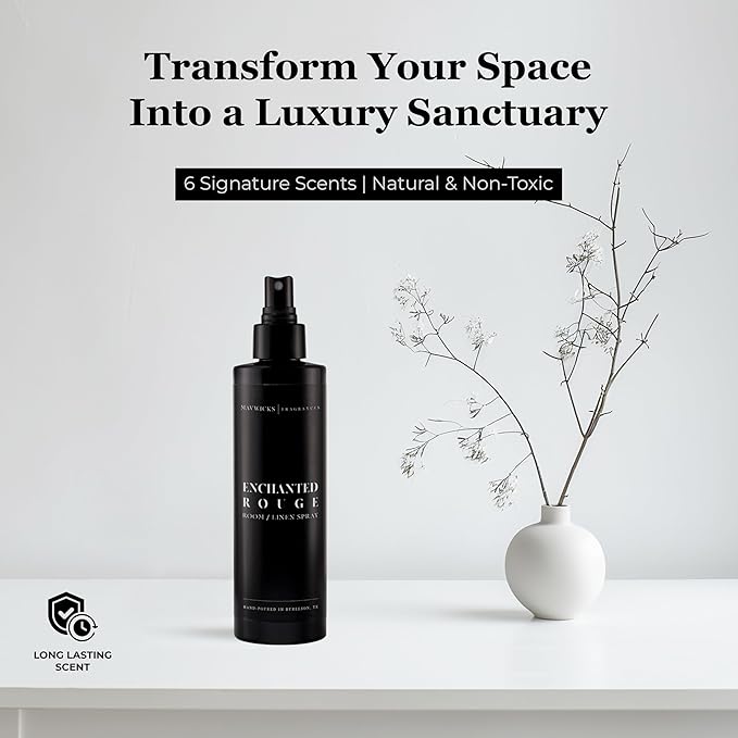 Fragrances - (Enchanted Rouge) Linen & Room Spray (8oz) – Bedroom & Home Fragrance Mist, Long-Lasting Freshness To Brighten Up Your Space, Fabric & Air Freshener, Aromatherapy Scent Spray