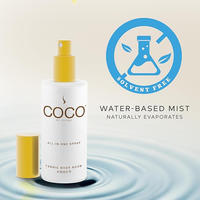 COCO by Stone 5oz All-in-One Spray (Baies) Shake & Spray Formula for Fabric, Pillows, Interiors, Clothing, Home Fragrance Accessories, Room Perfume, Room Deodorizer, Vegan & Cruelty-Free