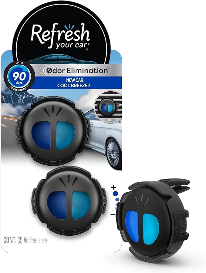 Refresh Your Car! E300877700 Dual Scent Mini Diffusers, New Car/Cool Breeze Scent
