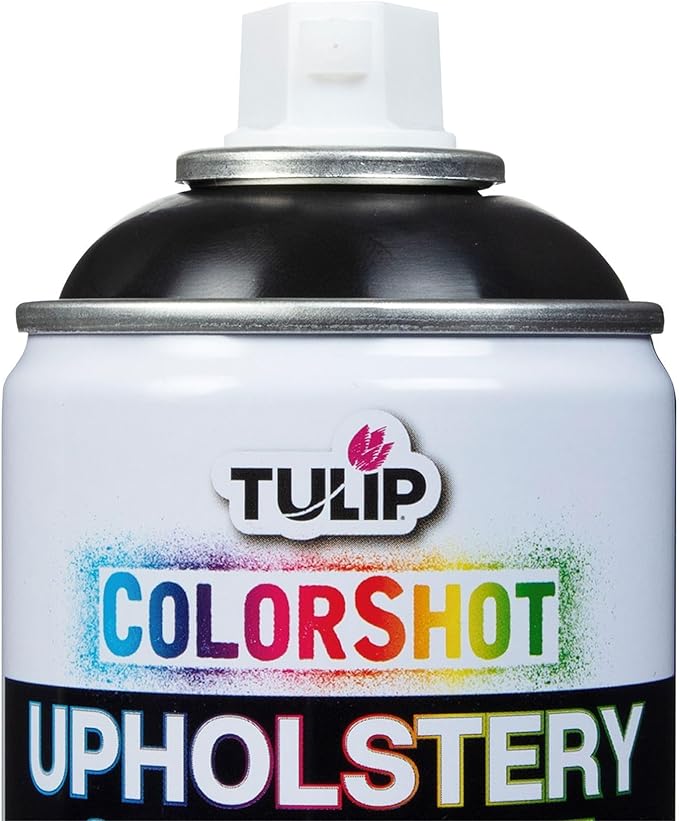 TULIP ColorShot Fabric Spray Paint for Outdoor Upholstery, Permanent Spray-On Fabric Paint for Furniture, Onyx Black 8 oz 4-Pack
