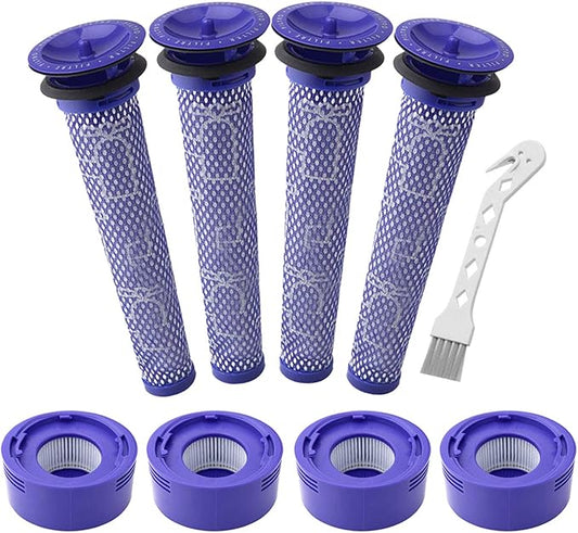 Lemige 4 Pre-Filters and 4 Post-Filters Replacement Compatible with Dyson V7, V8 Animal and Absolute Vacuum, Compare to Part 965661-01 and 967478-01