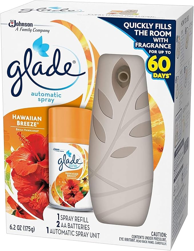 Glade Automatic Spray Air Freshener Hawaiian Breeze Starter 6.2 Ounce (Pack of 4)