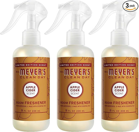 MRS. MEYER'S CLEAN DAY Room Spray, Apple Cider Scent, 8 Fl Oz Bottle - 3 Pack