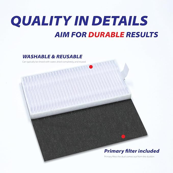 Replacement Parts Fit for Dustin Self-Emptying Robot Vacuum/Fit for Bobsweep Pet24-7-913, Fit for Ultravision Robot Vacuum/Fit for Bobsweep Pet24-7-213 (11PC-Side Sweep&mop& Main Brush&Filter)