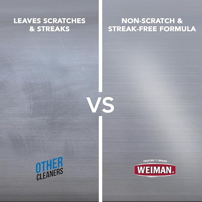 Weiman Stainless Steel Cleaner & Polish Kit, 2 Wipes & Cloth, Anti-Fingerprint, Removes Grease, Water Spots, Streaks & Residue, Polishing Cleaner Safe for Appliances, Chrome, Sinks & Grill Exteriors