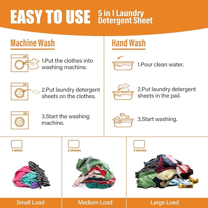YUCO Laundry Detergent Sheets-Liquidless Eco-Friendly Travel Laundry Sheets Detergent for Travel No Plastic & Hypoallergenic (Citrus)