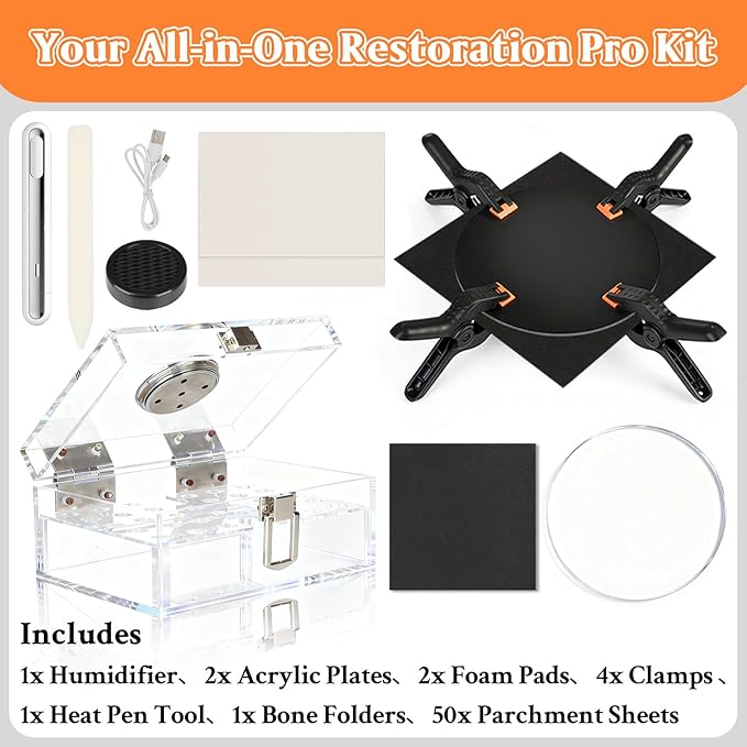 DEDC Card Cleaning Kit Flattening Restoration Repair Care Sport Card with Heat Pen, Acrylic Humidor and Accessories – Complete Solution for TCG Collectors and Enthusiasts Alpha
