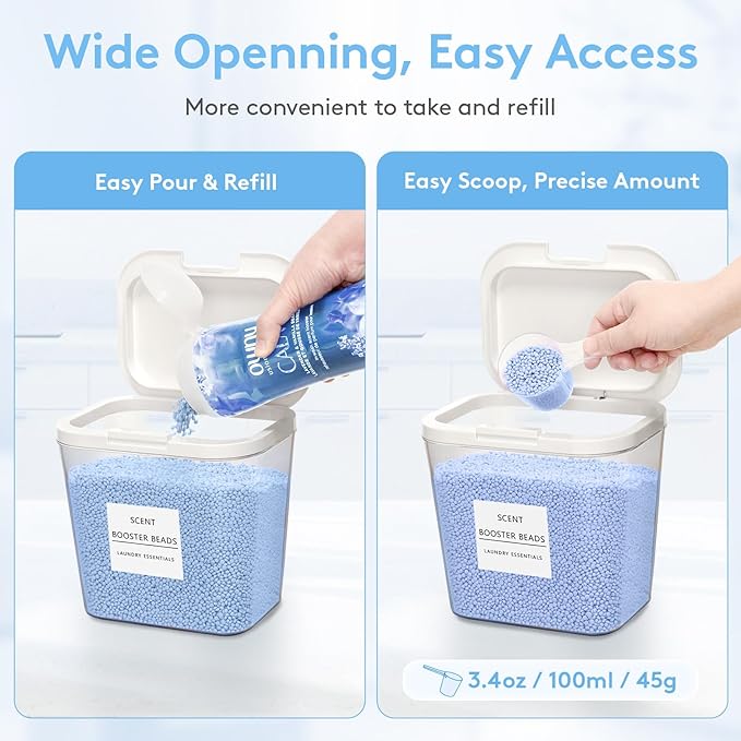 Lifewit Laundry Pods Container with Pop-up Lid, Laundry Room Organization, Dryer Sheet Holder for Washing Powder Scent Booster Beads, 2700 +2000ml/0.72+0.5gal,6 Pcs