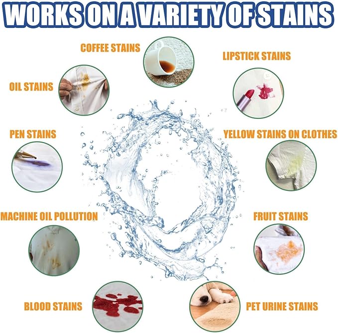 Generic Clothes Stain Remover - Bleach For Clothing | Stain Remover Liquid | Lightweight Travel Stain Remover Bleach | Multipurpose Spott Remover For Coffee Stains Oil Stain