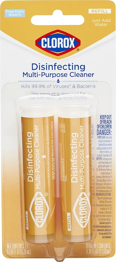 Clorox Disinfecting Multi-Purpose, Household Essentials, Cleaning Refills for Clorox Multi-Purpose Cleaning System, 2 Count