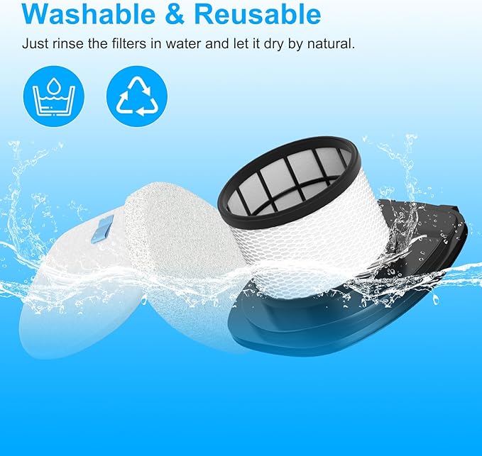 IX141 Filters Fit for Shark IX141 IX140 IZ140 IX142 IZ140C IZ142 UZ145 IZ141C IX141H WZ140 WZ250 Stick Vacuum, Replace Part 616FJ140 & 617FJ140, 2 Pack Filter 4 Pack Foam & Felt Filter Kit