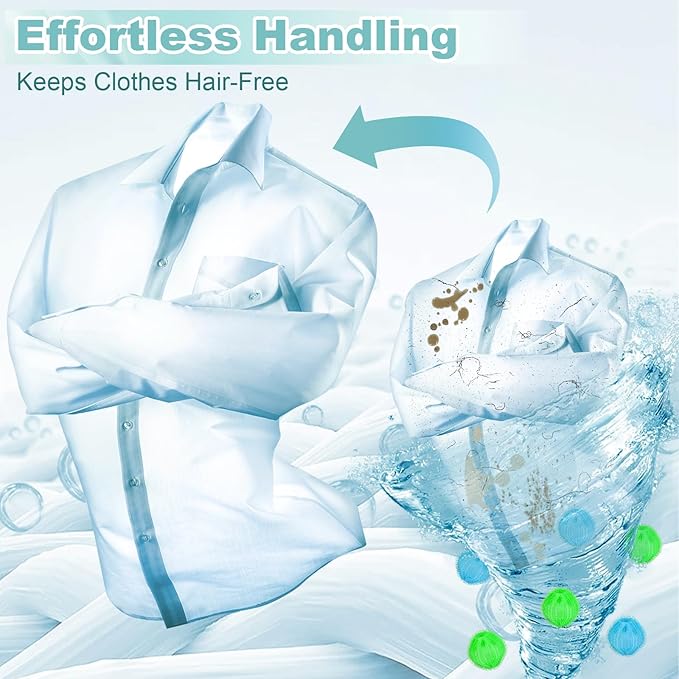 12PCS Pet Hair Remover for Laundry, Reusable Laundry Dog Hair Catcher Dryer Balls, Washing Machine Pet Hair Catcher Lint Remover for Removing Dog and Cat Fur from Clothing