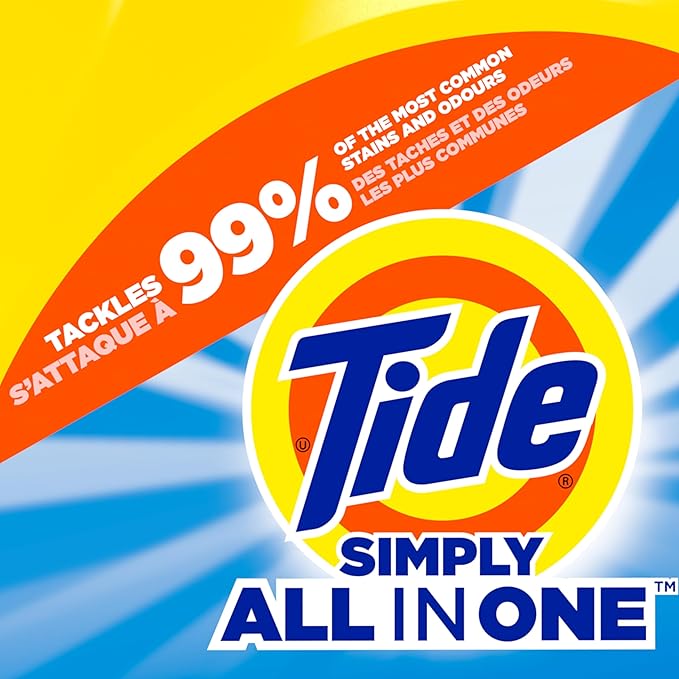 Tide Simply All-In-One Liquid Laundry Detergent, Refreshing Breeze Scent, 128 Loads, 168 fl oz