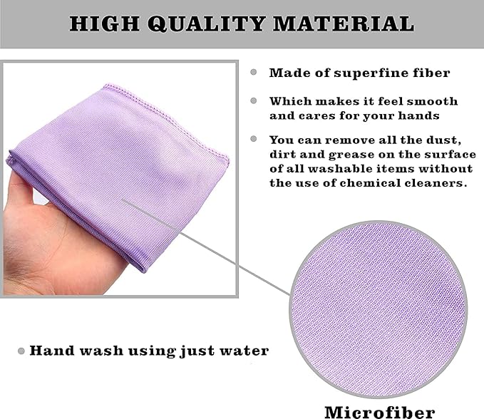 Window Cleaning Cloth.Glass Cleaning Cloth, Streaks Scratches Free. Purple 1 Pack