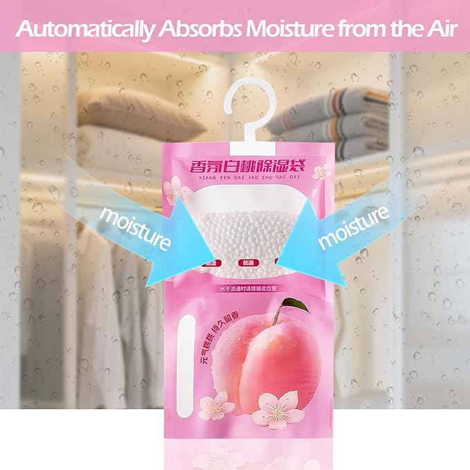 12 Pack Humidity Bags for Closet, Moisture Absorbers Bags for Closet,Dehumidifier Bags, Humidity Absorber in Wardrobes, Bedrooms, Bathrooms
