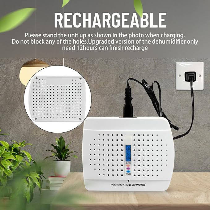 Small Dehumidifier, Moisture Absorber for Closed Spaces, Cabinet, Closet and Bathroom, Renewable Mini Dehumidifiers for Gun Safe, Rust Prevention