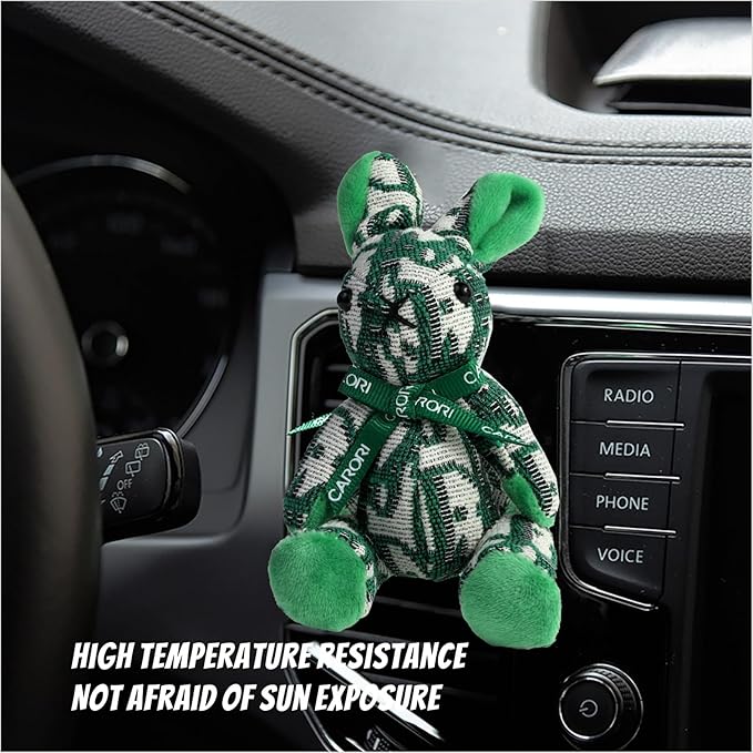 2 Pack Car Air Freshener, Essential Oil Diffuser, Car Air Freshener Long Lasting Strong Deodorizer, Car Fresheners for Women, (10ml Essential Oil, Ribbon, Vent Clip, Lanyard, Rabbit)
