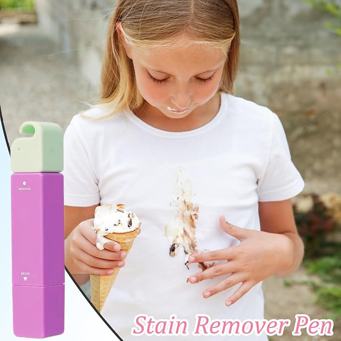 Stain Remover Pen - Double-Headed Cleaner, Wash- Design | Portable Stick for Quick Cleaning on Clothes, Travel Emergencyy Tool for Wine, Oil, Blood and Food Stains Anywhere