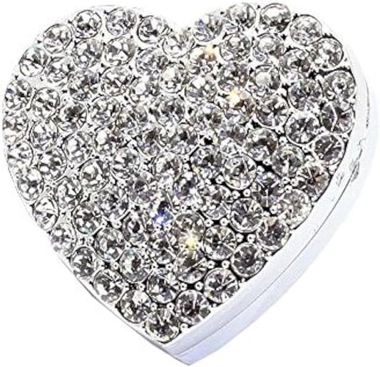 Crystal Sparking Heart Shape Natural Car Vent Clip Air Freshener For Auto (Silver)