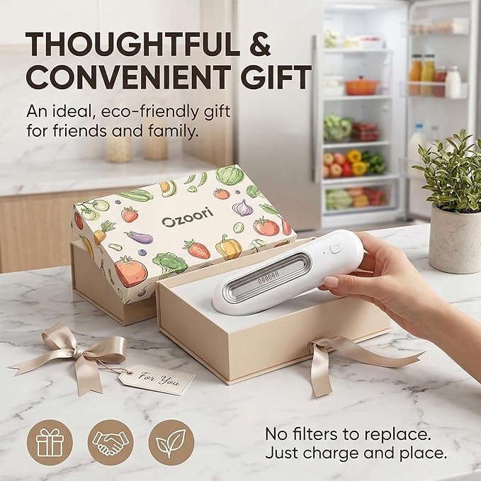Ozoori Fridge Deodorizer Odor Eliminator | Fridge Deodorizer – Lasts 10 Years, Long-Lasting Odor Eliminator - More Effective Than Baking Soda, Charcoal Bags, Bamboo Air Purifying Bags (1 pc)