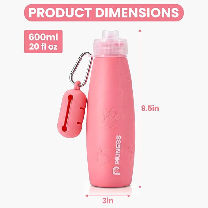 Ultimate 2-in-1 Dog Walk Essential – Portable Pee Cleaning Bottle + Detachable Poop Bag Dispenser (Salmon)