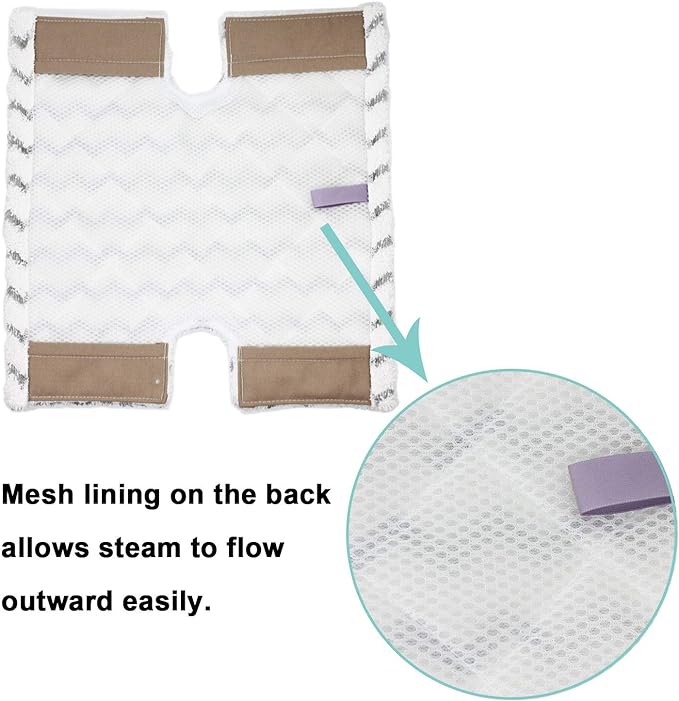 Extolife 6 Pack Steam Mop Pads Replacement P184WQ for Shark Genius Steam Mop S5003D & Lift-Away Pro Steam Mop S3973 S3973D S3973WM S5001 S5002Q S5003A S5004 S5004W S6001W S6001WM S6002C S6003D S6003W
