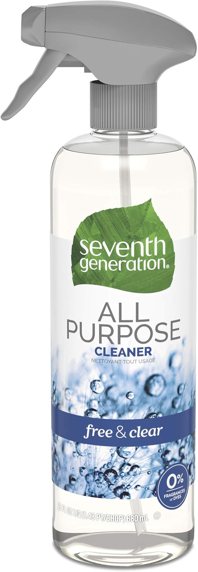 Seventh Generation All Purpose Cleaner, Free & Clear, Cuts Grease, 23 Fl Oz
