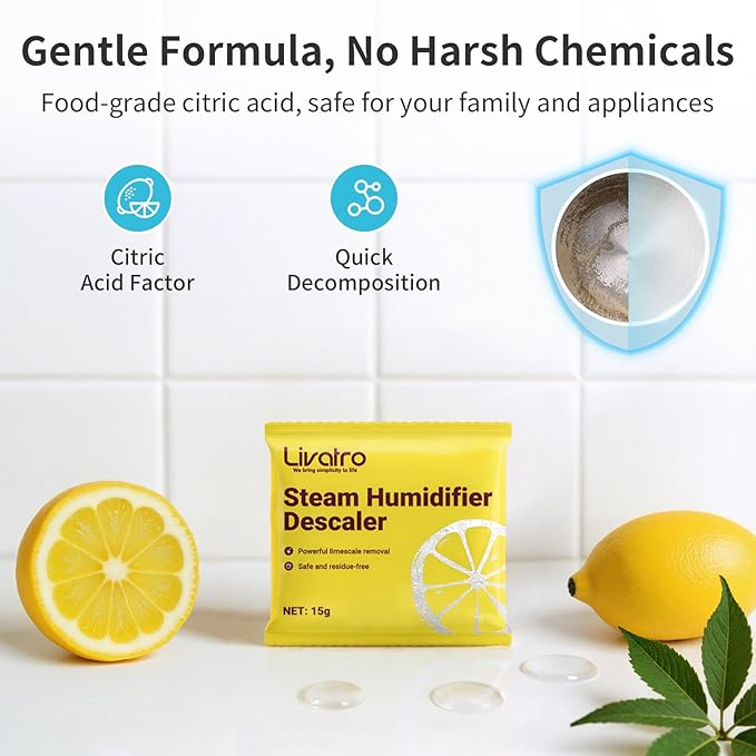Citric Acid Cleaning – 30 Individually Wrapped Descalers for Humidifiers, Kettles & Distillers | Powerful Anti‑Limescale, Moisture‑Resistant & Eco‑Friendly