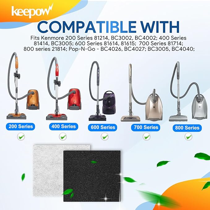 KEEPOW CF-1 Hepa Filter Replacement Compatible with Kenmore Sears Progressive CF-1, Progressive & Whispertone, Panasonic Models, Including 86883, 86880, 20-86883, 2086883, 8175084, 4 Pack