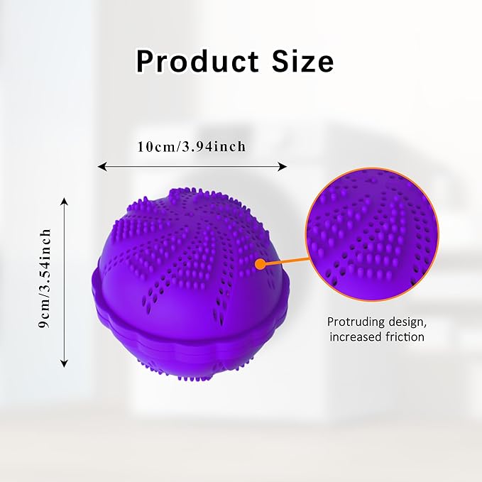 Laundry Balls Set, Natural Non-Chemical Detergent Wash Balls for Washing Machine Eco Friendly Washer Ball, Set of 2