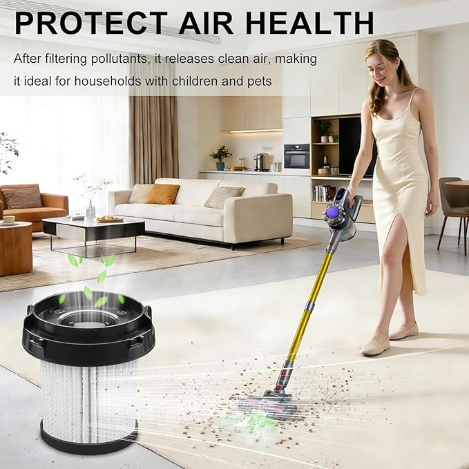 V06 Hepa Filter Replacement Compatible with KARDV V06 Cordless Stick Vacuum Cleaner-4Pack